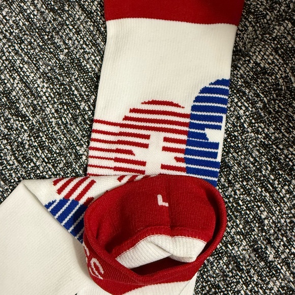 Figs Red and White Socks Size Large New - Picture 3 of 3